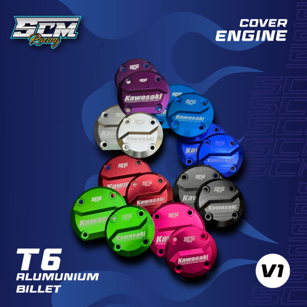 COVER ENGINE V1 FULL WARNA COVER ENGINE KANAN KIRI SET CNC KAWASAKI NINJA R RR SS NINJA SERIES V1